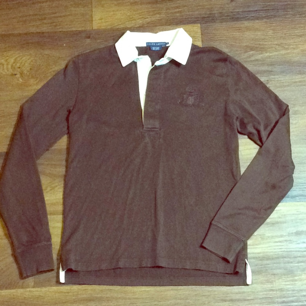 Ralph Lauren Brown Long Sleeve Polo Medium